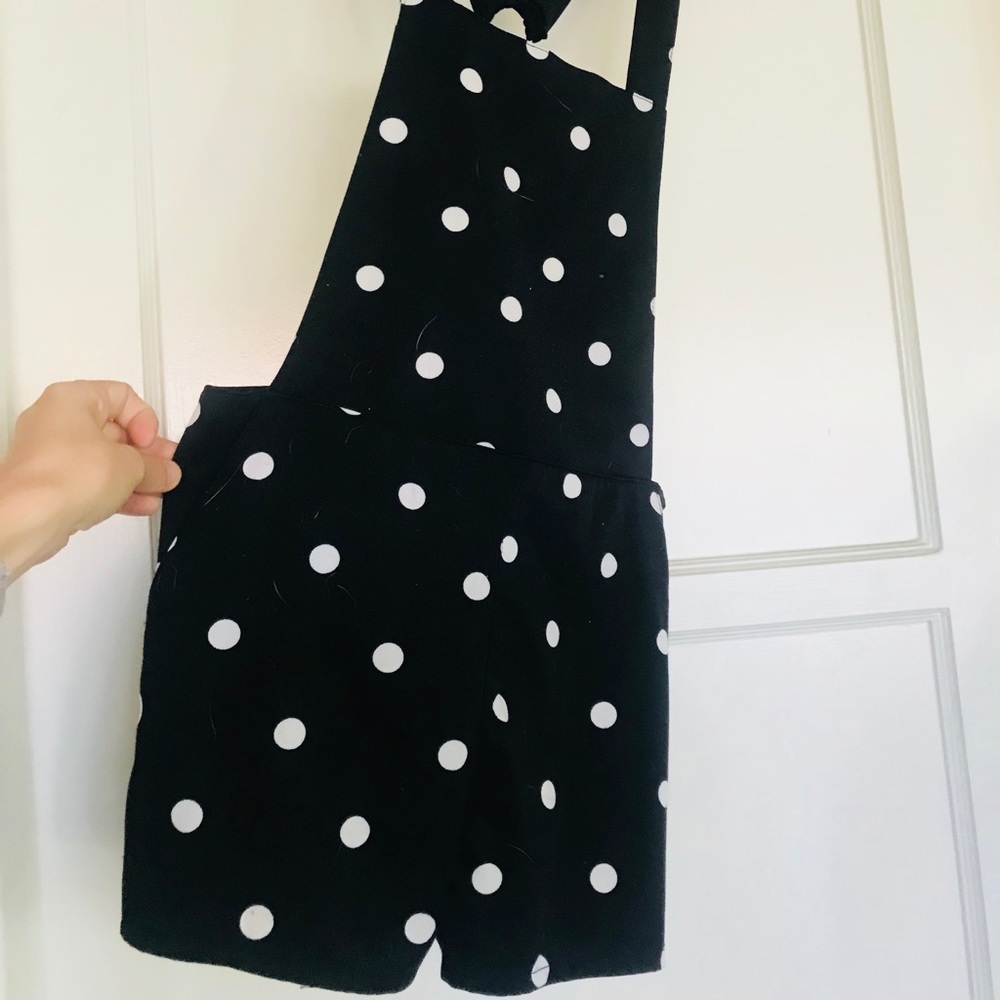 Polka dot shorts overalls